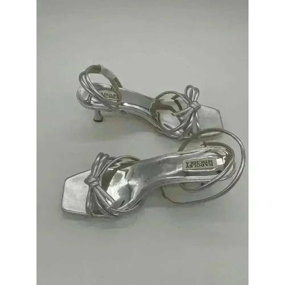 Badgley Mischka Collection Loyalty Ankle Strap Sandal in Silver Size 11 - Picture 7 of 10